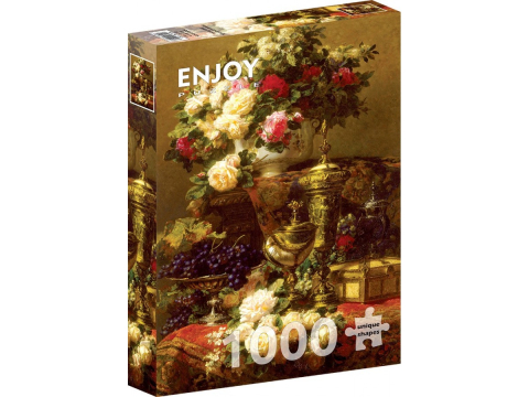 Puzzle - Puzzle 1000 piese Enjoy – Jean-Baptiste Robie: Flowers and Fruit