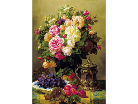 Puzzle 1000 piese Enjoy – Jean-Baptiste Robie: Still Life with Roses [1]