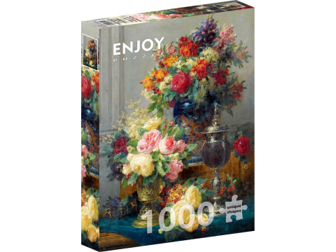 Puzzle 1000 piese - Puzzle 1000 piese Enjoy – Jean Robie Baptiste: Spring Flowers with Chalices