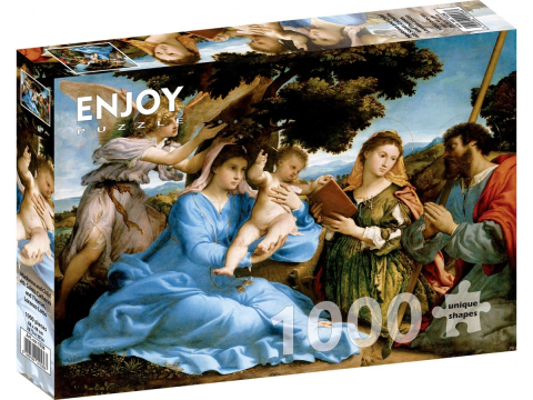 Puzzle 1000 piese - Puzzle 1000 piese Enjoy – Lorenzo Lotto: Madonna and Child with Saints Catherine and Thomas