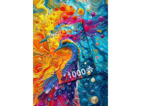 Puzzle 1000 piese Enjoy – Marble Feathers [3]