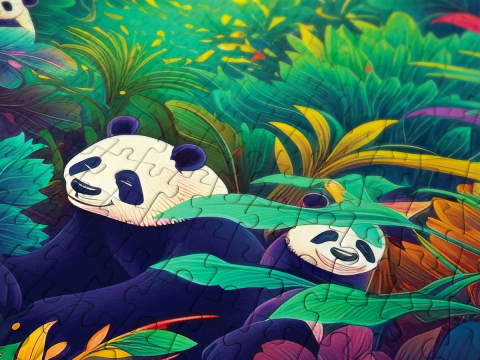 Puzzle 1000 piese Enjoy – Panda Haven [4]