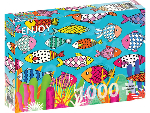 Puzzle - Puzzle 1000 piese Enjoy – Patterned Fishes