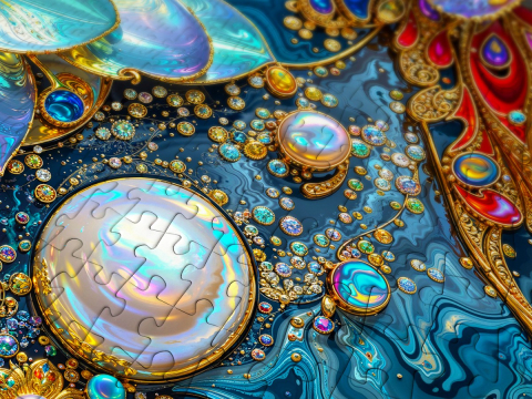 Puzzle 1000 piese Enjoy – Pearlescent Waterlilies [4]