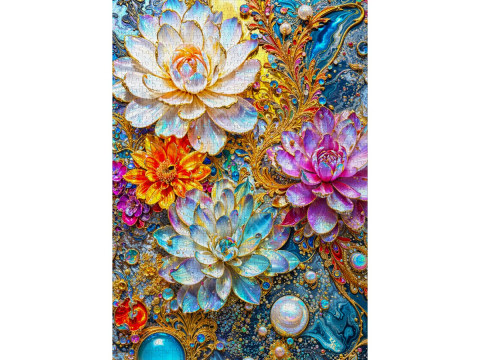 Puzzle 1000 piese Enjoy – Pearlescent Waterlilies [1]