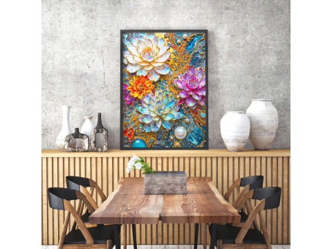 Puzzle 1000 piese Enjoy – Pearlescent Waterlilies [5]