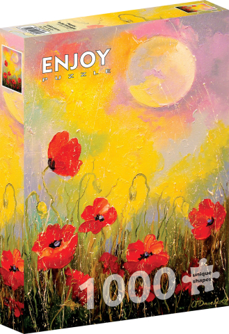 Puzzle 1000 piese - Puzzle 1000 piese Enjoy – Poppies in the Moonlight