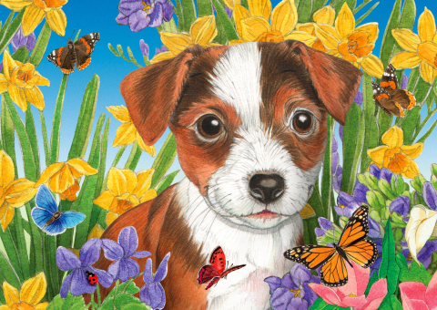 Puzzle 1000 piese Enjoy – Puppy Garden [1]