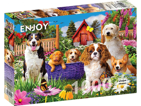 Puzzle - Puzzle 1000 piese Enjoy – Puppy Patch