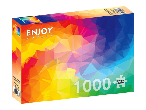 Puzzle - Puzzle 1000 piese Enjoy – Rainbow Gradient Poligonal Swirl