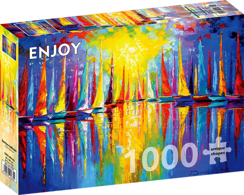 Puzzle 1000 piese - Puzzle 1000 piese Enjoy – Rainbow Sailboats