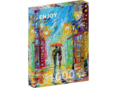 Puzzle 1000 piese - Puzzle 1000 piese Enjoy – Rainy Romance in the City