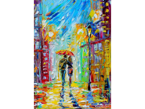 Puzzle 1000 piese Enjoy – Rainy Romance in the City [1]