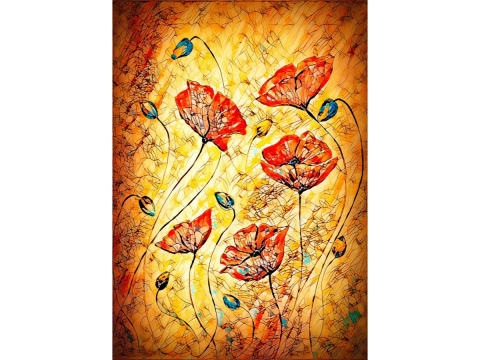Puzzle 1000 piese Enjoy – Red Poppies Painting [1]