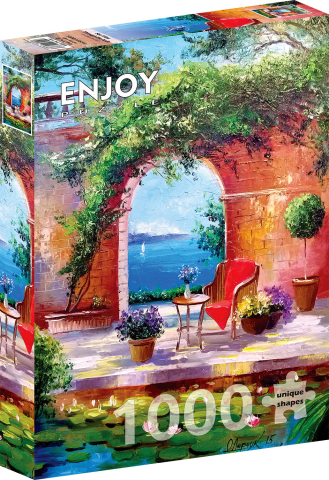 Puzzle 1000 piese - Puzzle 1000 piese Enjoy – Sea View Through the Arch