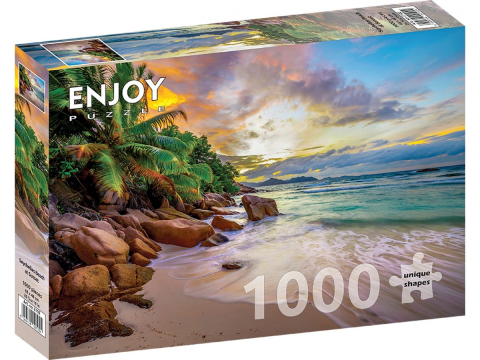 Puzzle 1000 piese - Puzzle 1000 piese Enjoy – Seychelles Beach at Sunset