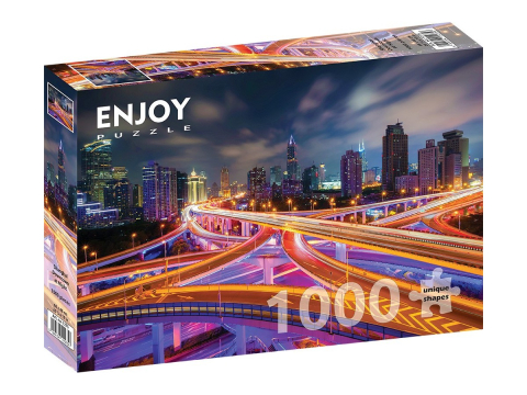 Puzzle - Puzzle 1000 piese Enjoy – Shanghai Downtown at Night