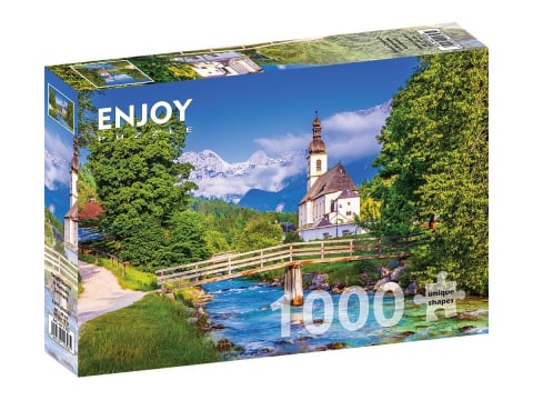Puzzle - Puzzle 1000 piese Enjoy – Small Church in Ramsau, Germany