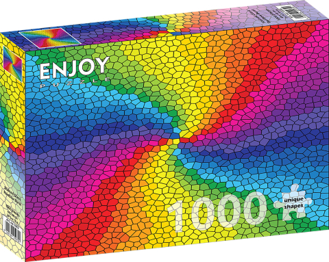 Puzzle - Puzzle 1000 piese Enjoy – Stained Glass Rainbow Burst