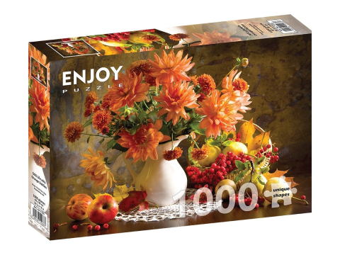 Puzzle - Puzzle 1000 piese Enjoy – Still Life with Orange Dahlias
