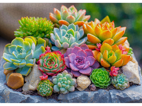 Puzzle 1000 piese Enjoy – Succulents [1]