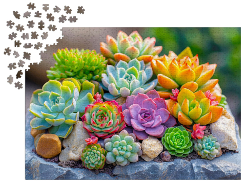 Puzzle 1000 piese Enjoy – Succulents [2]