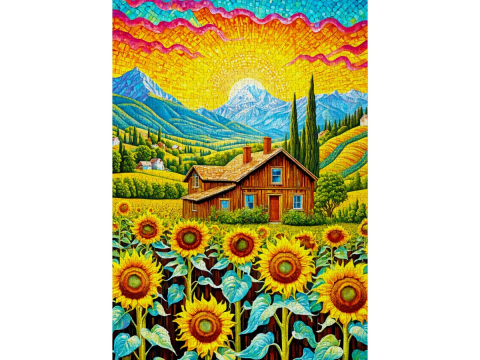 Puzzle 1000 piese Enjoy – Sunflower House [1]