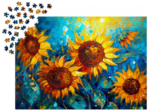 Puzzle 1000 piese Enjoy – Sunflowers Reunion [2]