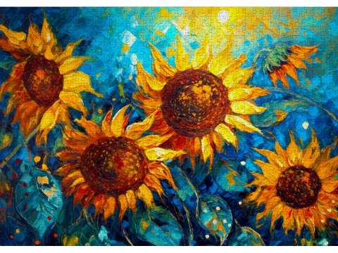 Puzzle 1000 piese Enjoy – Sunflowers Reunion [1]