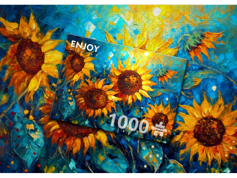 Puzzle 1000 piese Enjoy – Sunflowers Reunion [3]