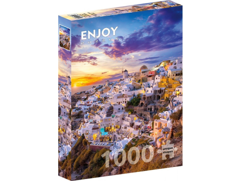 Puzzle - Puzzle 1000 piese Enjoy – Sunset over Santorini, Greece