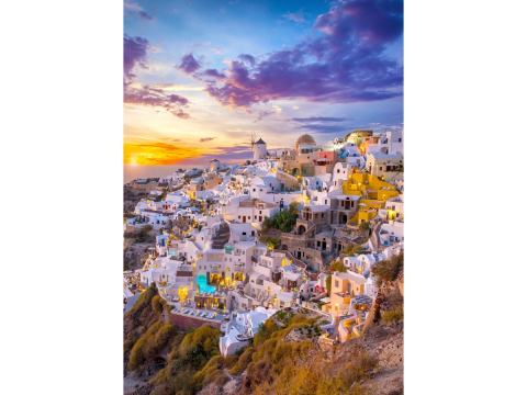 Puzzle 1000 piese Enjoy – Sunset over Santorini, Greece [1]