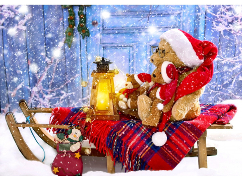 Puzzle 1000 piese Enjoy – Teddy Bears with Santa Hats [1]
