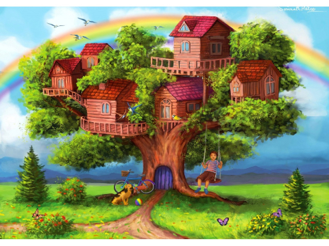 Puzzle 1000 piese Enjoy – Treehouses [1]