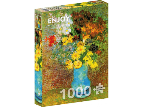 Puzzle - Puzzle 1000 piese Enjoy – Vincent van Gogh: Vase with Daisies and Anemones