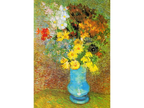 Puzzle 1000 piese Enjoy – Vincent van Gogh: Vase with Daisies and Anemones [1]