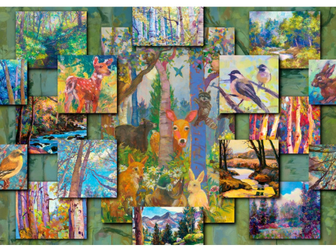 Puzzle 1000 piese Enjoy – Woodland Collage [1]