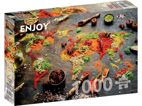 Puzzle 1000 piese - Puzzle 1000 piese Enjoy – World Map in Spices