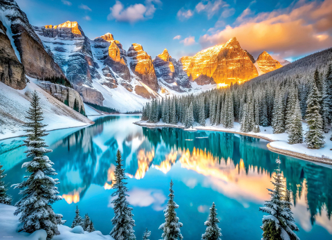 Puzzle 1000 piese Eurographics Lake Morraine in Winter [1]