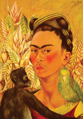 Puzzle 1000 piese Eurographics Self Portrait with Monkey and Parrot Frida Kahlo [1]