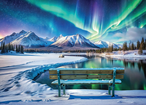 Puzzle 1000 piese Eurographics Yukon Northern Lights [1]