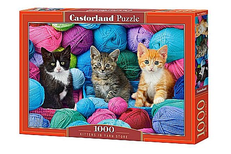 Puzzle 1000 piese - Puzzle 1000 piese Kittens in Yarn Store Castorland 104796