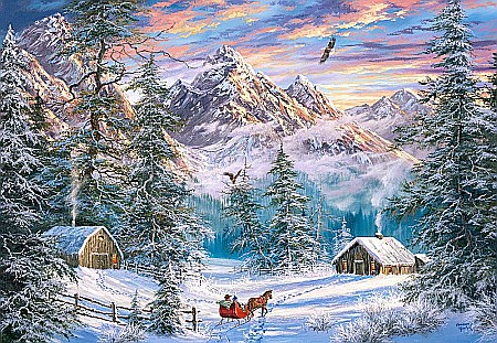 Puzzle 1000 piese Mountain Christmas 104680 [1]