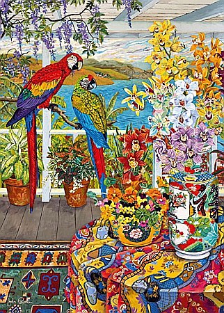 Puzzle 1000 piese Parrots on the Veranda 30639 Cherry Pazzi [1]