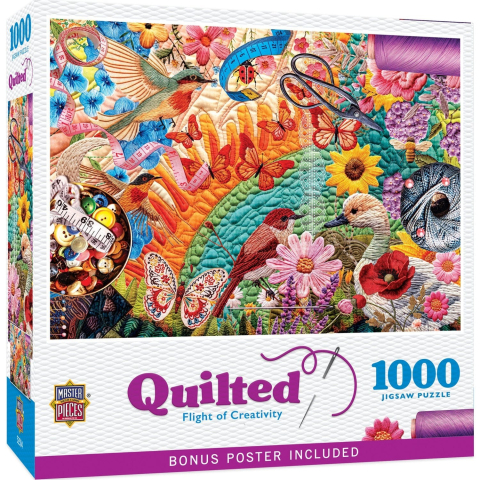 Puzzle 1000 piese - Puzzle 1000 piese Quilted Flight of Creativity