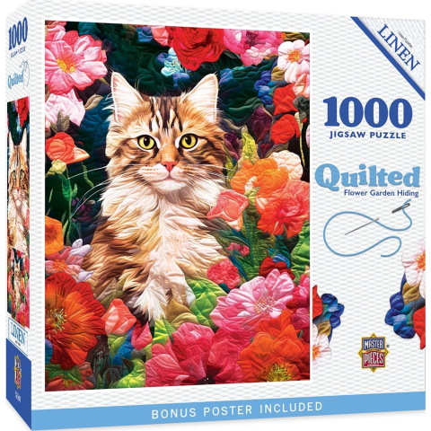 Puzzle 1000 piese - Puzzle 1000 piese Quilted Flower Garden Hiding