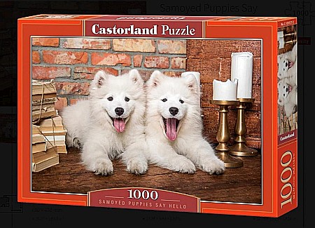 Puzzle - Puzzle 1000 piese Samoyed Puppies Say Hello Castorland 105137
