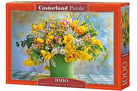 Puzzle 1000 piese - Puzzle 1000 piese Spring Flowers in Green Vase 104567