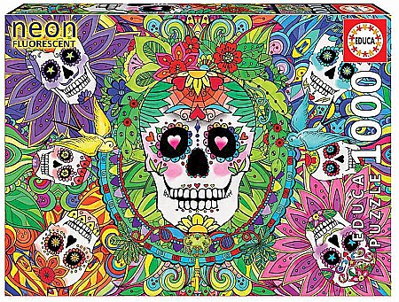 Puzzle - Puzzle 1000 piese Sugar Skulls "Neon" 17975