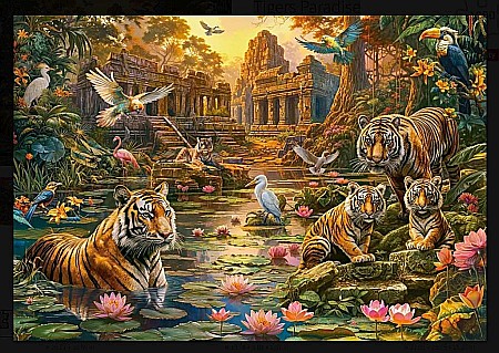 Puzzle 1000 piese Tigers Paradise Castorland 105199 [1]